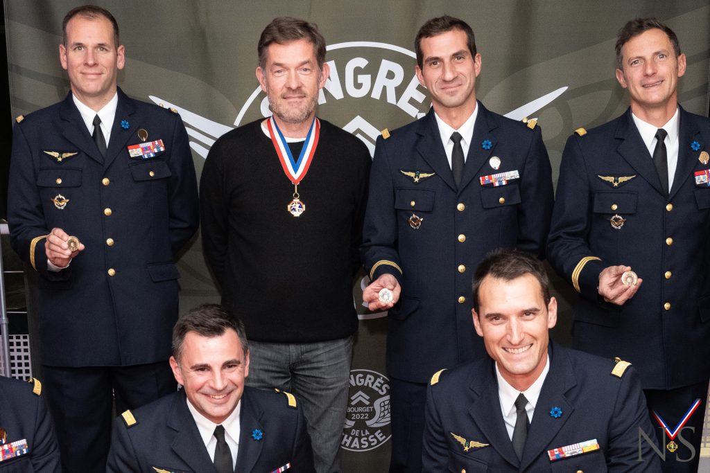 Deuxième congrès de la Chasse Musée de l'air et de l'espace avec pilotes et astronautes. Ici avec les pilotes de la Patrouille de France 2023.