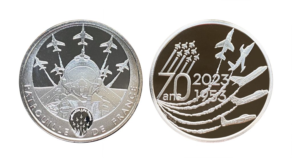 Médaille argent massif 70 ans Patrouille de France